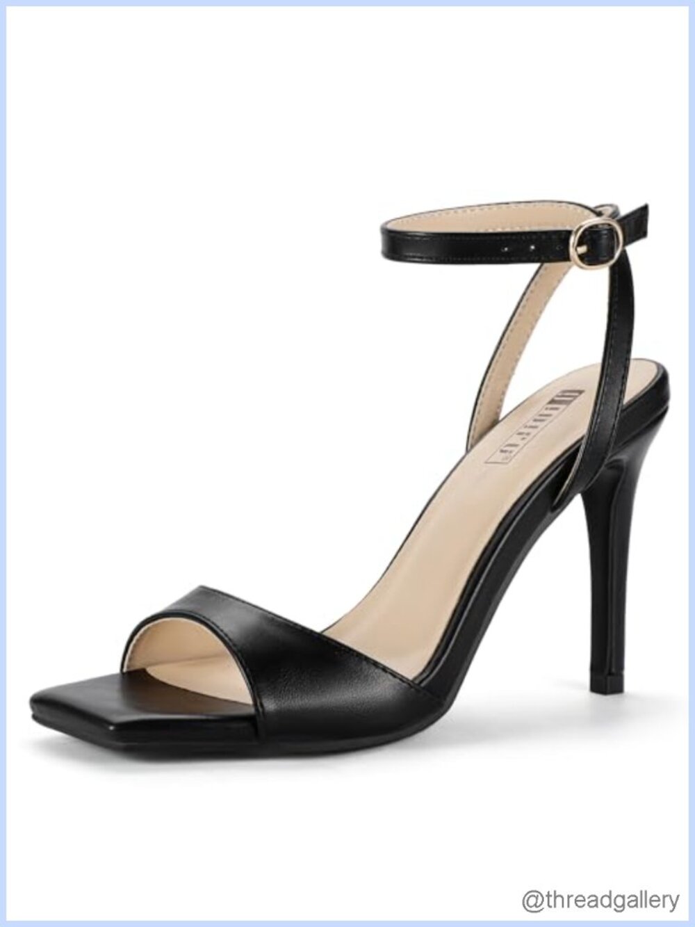 IDIFU High Stiletto Heels Square Open Toe Strappy Sandals